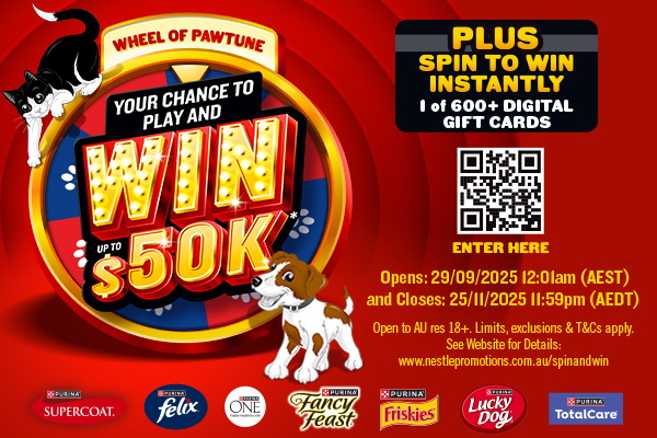 Win with PURINA&#8217;s Wheel of Pawtune